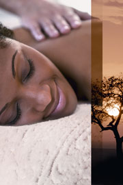 Woman receiving a Khanya massage